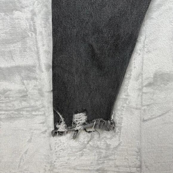 S.Deer Black Distressed Ripped Crop Jeans Women W30(M) Raw Hem Grunge Y2K Ankle - Picture 13 of 13